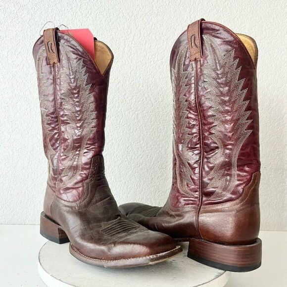 Rod Patrick Mens Cowboy Boots Size 11.5EEE Brown Leather Western Square Toe $695 - Picture 1 of 11